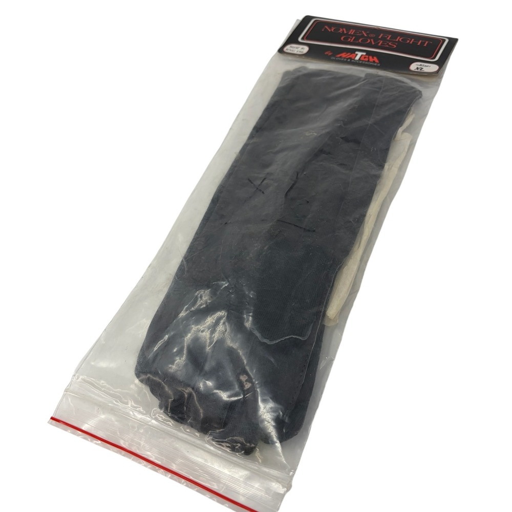 Vintage Hatch Nomex Flight Gloves BNG190 Black Fire Resistant XL NOS USA